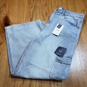 NWT‎ Oliver Logan Women's Jeans 34 (36X29) Madison Wide Leg Baggy Cargo Boho